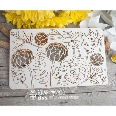 Чипборд ScrapBox — набір флористичного Hf-079