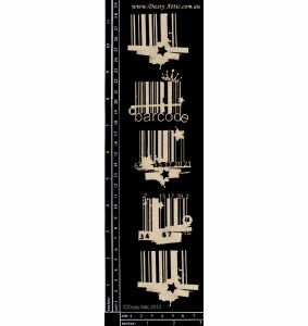Чипборд від Dusty Attic - Bar Codes, 5шт.