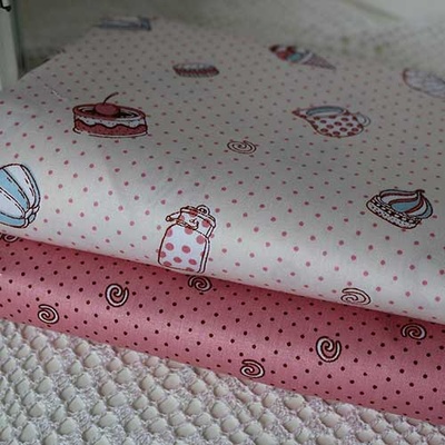 Хлопок в горошек и завитки, 50х40см