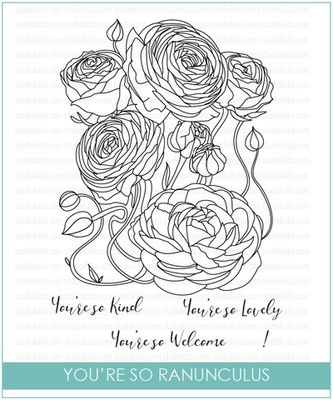 Набір штампів від Studio Katia - You are so Ranunculus - Ранункулюс