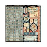 ЦІНУ ЗНИЖЕНО! Набір наліпок Graphic 45 - By the Sea - Stickers, 30x30 см