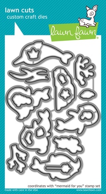 Штампи і ножі від Lawn Fawn - Mermaid for You, 27 шт. + 19 шт.