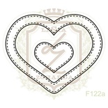 Набор акриловых штампов Lesia Zgharda F122a СЕРДЕЧКА ПРОШИТІ КОНТУР, 2 штуки, ширина 3.6 см