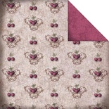 Аркуш двостороннього скрап-паперу Fabscraps - High Tea Double-Sided Paper - Cherries/Cream & Red, 30x30 см