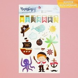 Чипборд вырубной для скрапбукинга с фольгированием от АртУзор - "Приключения", 12 х 20 см