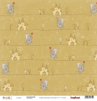 Папір для скрапбукінгу від ScrapBerryʼs - Басик - Закоханий, 30,5x30,5см, 190 г/м², двосторонній, 1 аркуш