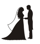 Акриловый штамп Wedding Stamp VE006c Жених и невеста, размер 2,5*2,7 см