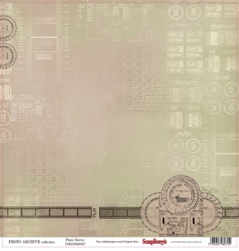 Бумага двусторонняя для скрапбукинга от ScrapBerry's - Фотоархив - Диафрагма, 30,5х30,5 см