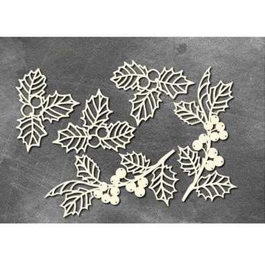 Набір чіпбордів Winter botanical diary 763, 10x15см, колір молочний, ТМ Фабрика Декору