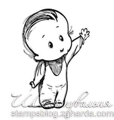 Акриловий штамп D016 Дитина, розмір 3,8х5,6 см