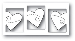 Ніж для вирубки від Poppystamps - Triple Heart Twirl craft die