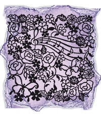 Трафарет (маска) від Viva - decor 29x29см "Квіти і ноти"