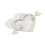 Заготовка для шейкера серце зі стрілою 16,7x10 см, колір молочний, ТМ Фабрика Декору