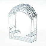 Металлическая садовая мини альтанка, белая, 5х4х12см