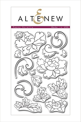 Штампы от Altenew - Peony Scrolls Stamp Set - Stamp Only