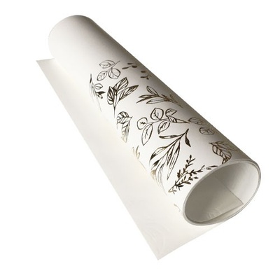 Відріз екошкіри з тисненням золотою фольгою Golden Branches White 50x25см, ТМ Фабрика Декору
