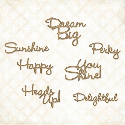 Чипборд Blue Fern StudiOs-The Optimist Word Set