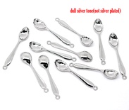 Металева прикраса "Ложечка", срібло, розмір 55x11 мм, 1 шт.