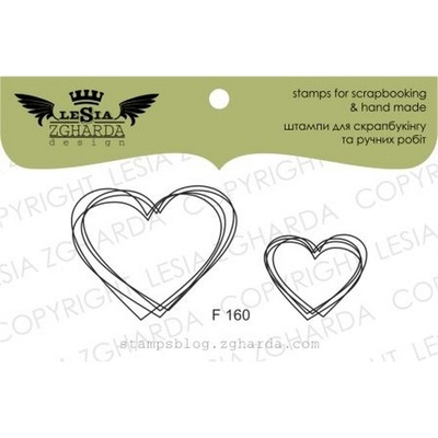 Набор акриловых штампов Lesia Zgharda F160 Сердечки дудлинг, 2 шт
