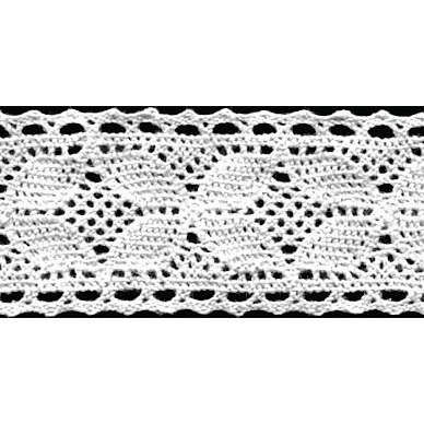В’язане мереживо, колір білий, ширина 35 мм, довжина 90 см