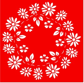 Трафарет - Венок из ромашек, 18*18см