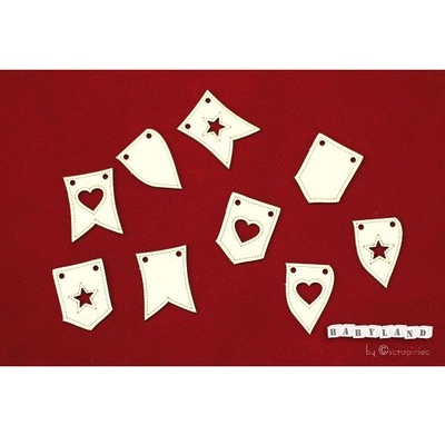 Чипборд Scrapiniec — Окремі прапорці, 9 штук