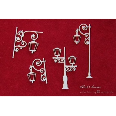 Чипборд Scrapiniec - Фонари Park Avenue микс, 4 штуки