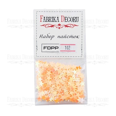 Набор пайеток - 102, размер 7 мм, большие звездочки, цвет желтый, ТМ Фабрика Декора