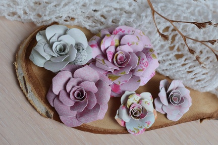 Набор бумажных цветов от WOODchic - Нежное прикосновение 079