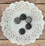 Фішки тканинні, чорні в горошок, 1,3 см 5шт