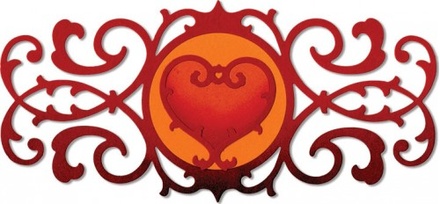 Ніж для вирубки Sizzix - Thinlits Die Set - Decorative Border & Heart, 2 шт.