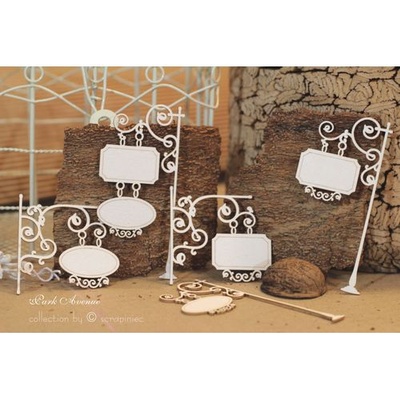 Чипборд Scrapiniec - Рамки-вывески Park Avenue 0102, 2 штуки