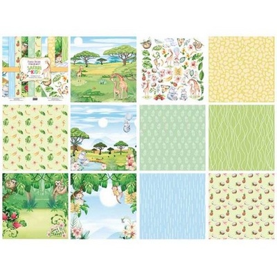 Набір скрап-паперу Safari for kids 20x20см 10 аркушів, ТМ Фабрика Декору.
