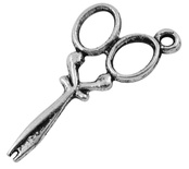 Металева прикраса "Ножиці", античне срібло, розмір 30x13,5 мм, 1 шт