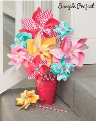 Трубочки і держаки для вертушок від We R Memory Keepers - Fuchsia Pinwheel Attachments