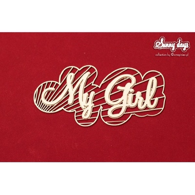 Чипборд Scrapiniec - Sunny Days - My Girl, двошаровий напис