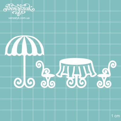 Чипборд від Вензелик - Набір "Вуличне кафе", розмір: 49x101 мм