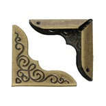 Металлические уголки для альбомов, 23х23 мм, античная бронза, 4 шт.