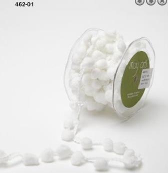 Стрічка Pom Pom String, ширина 1,2см, 90 см, колір білий