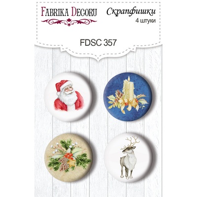 Скрап-фішки набір 4шт. Awaiting Christmas #357, ТМ Фабрика Декору