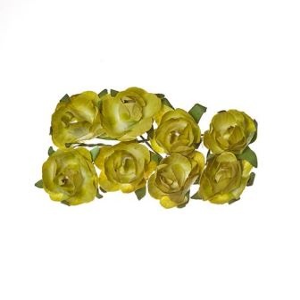 Троянди з паперу, зелені, 20мм, 8 шт.