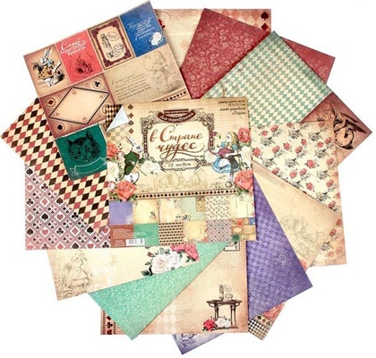 Набор бумаги для скрапбукинга от АртУзор «В стране чудес», 12 листов, 30,5 х 30,5 см