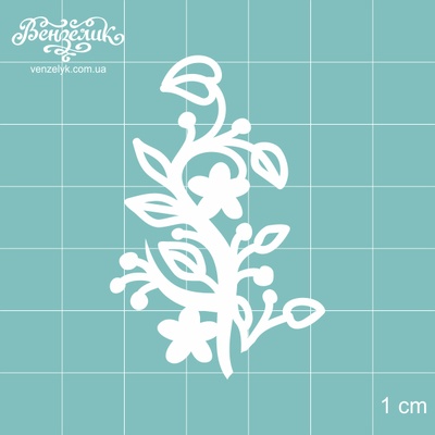 Чипборд від Вензелик - гілочка 09, розмір: 34x52 мм