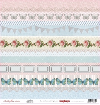 Папір односторонній для скрапбукінгу від ScrapBerryʼs - Метелики - легкість, 30,5x30,5см