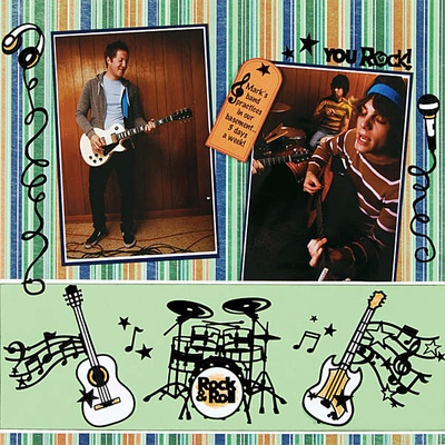 Набор наклеек-высечек HOTP - Music Scrapbooking Dazzles, 3 листа размером 15х22,5 см, 113 штук