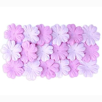 Набір квітів із шовковичного паперу, 2 види 20 шт., 28мм, світло-рожевий, рожевий