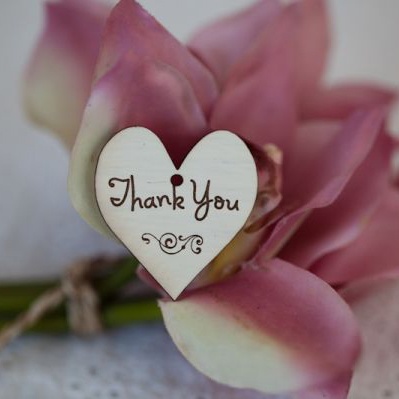 Сердечко деревʼяне: thank you, 3x3,3см