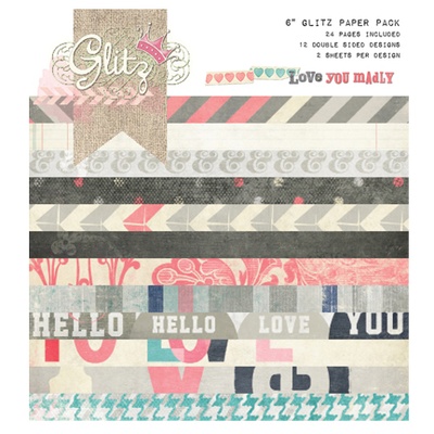 Набор бумаги от Glitz Design - Love You Madly - 15х15 см