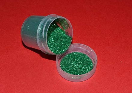 Глиттер фасованный от ScrapBerry's - Зеленый, 10 г, 12 мл