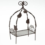 Металлическая мини кроватка, коричневая, 10х6х3.5х18см